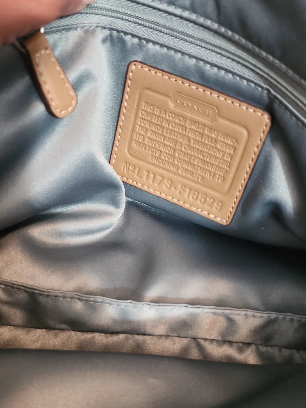 CoachBeige and Taupe Leather Shoulder Bag